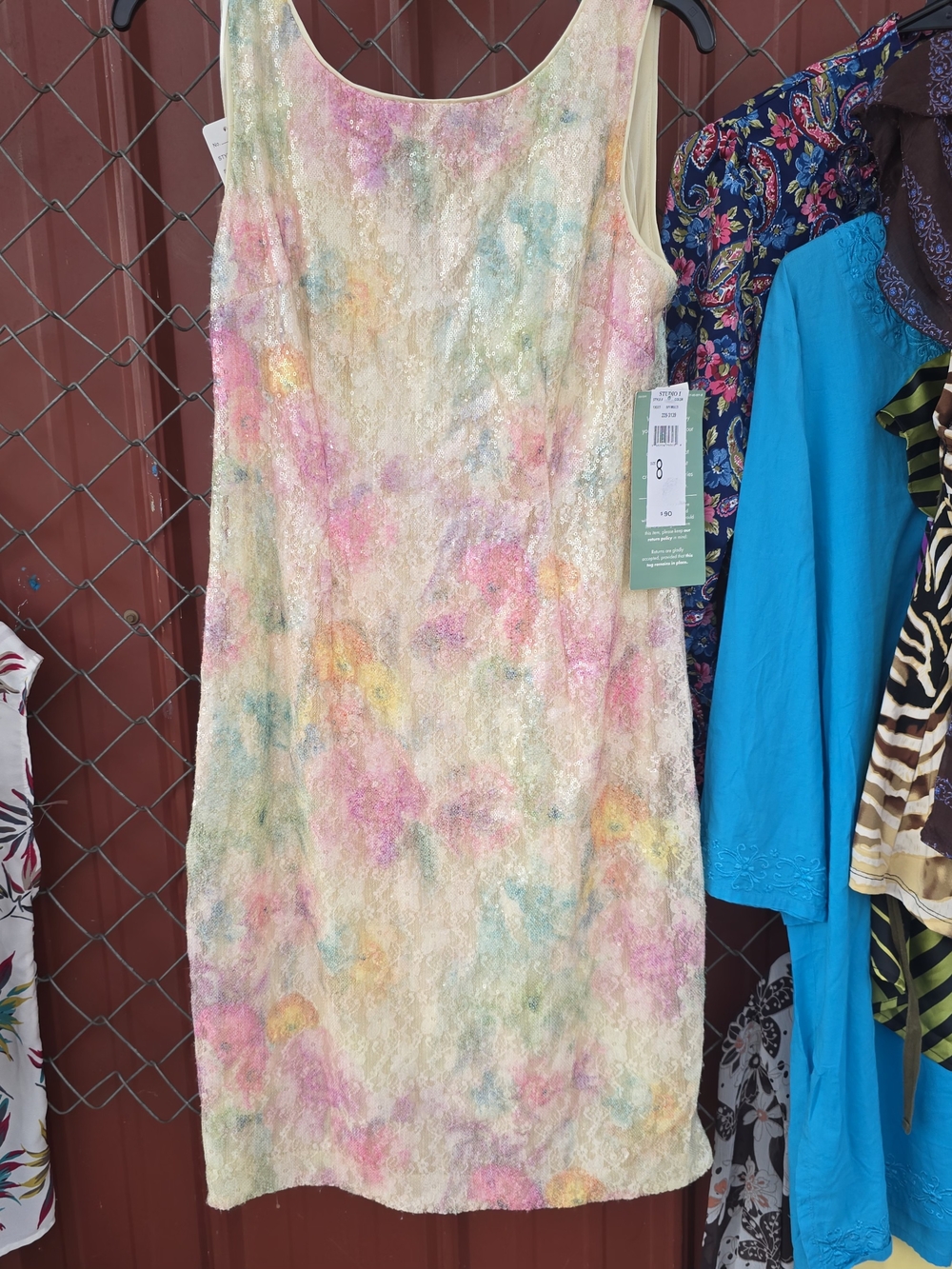 Studio 1 Size 8 Tank Style Sheath  PasteSheath Dress -  Multicolor Overlay